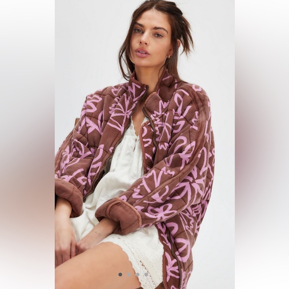 Free People Jackets & Blazers - Free People Printed Dolman Jacket- Chocolate Combo